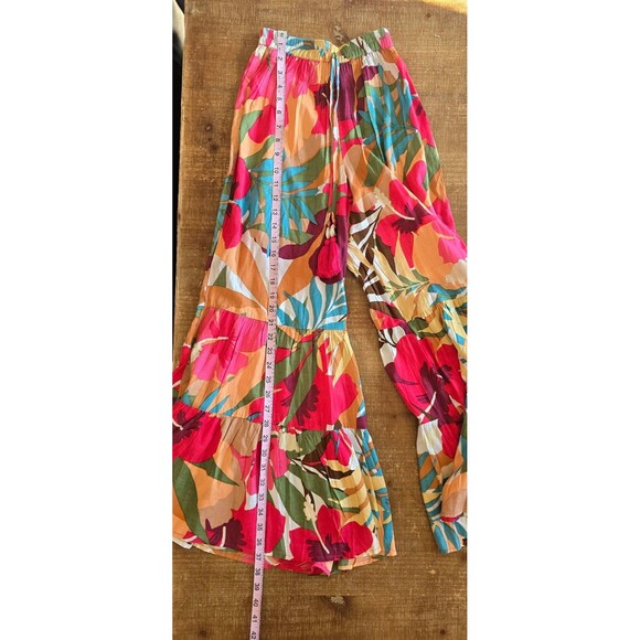 True Destinations floral flared tropical beach pants/ cover up size XS - Picture 5 of 9